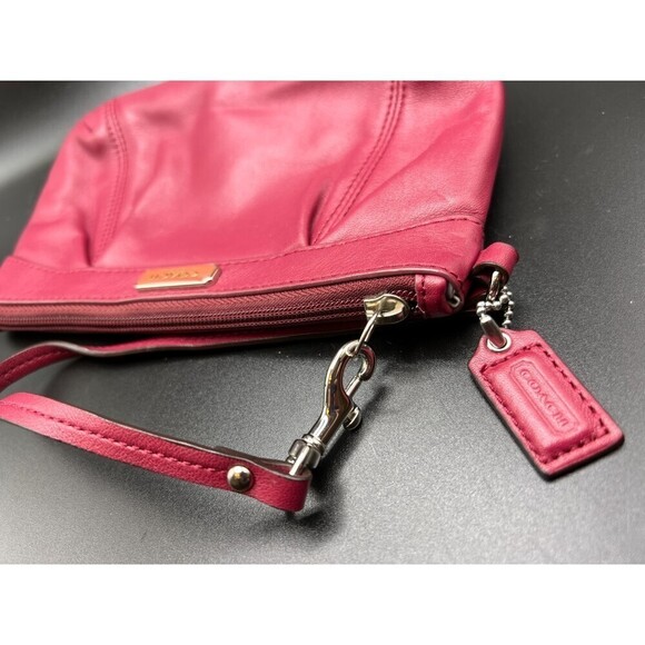 Coach Deep Berry Leather Wristlet - Picture 3 of 7